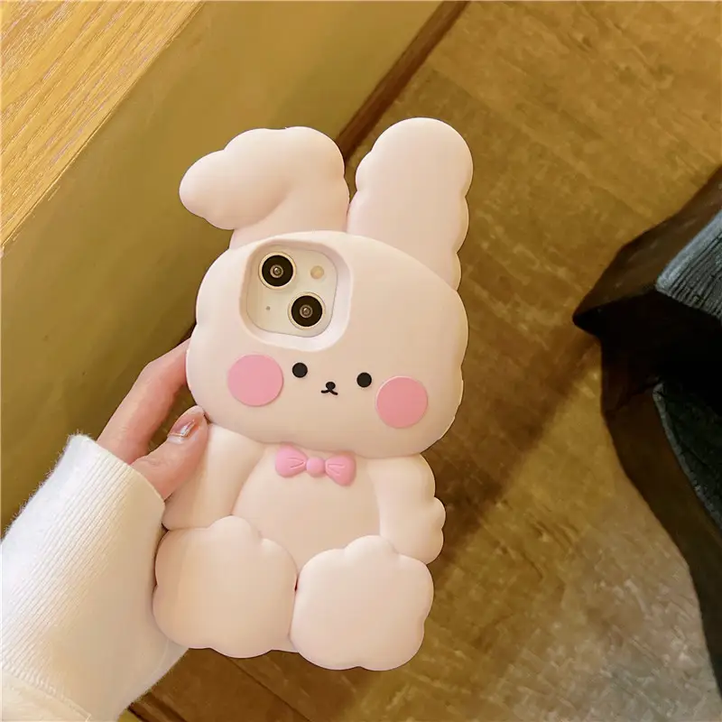 Suitable For Iphone14 Mobile Phone Case With Bow Cotton Rabbit