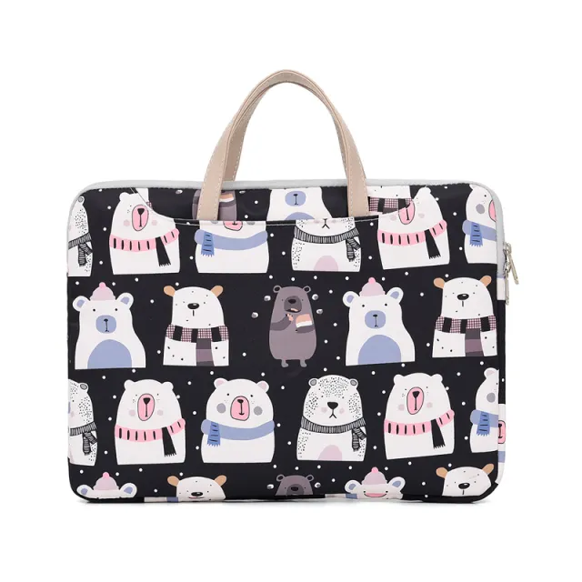 Ultralight And Ultra thin Oxford Cloth Notebook Computer Bag Cartoon Color Bear 14Inches - Shop at LoveMi