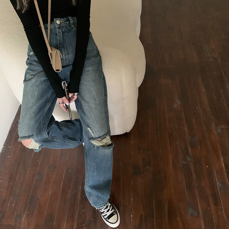 High Waist Thin Loose Wide Leg Mopping Old Daddy Pants Ins Tide