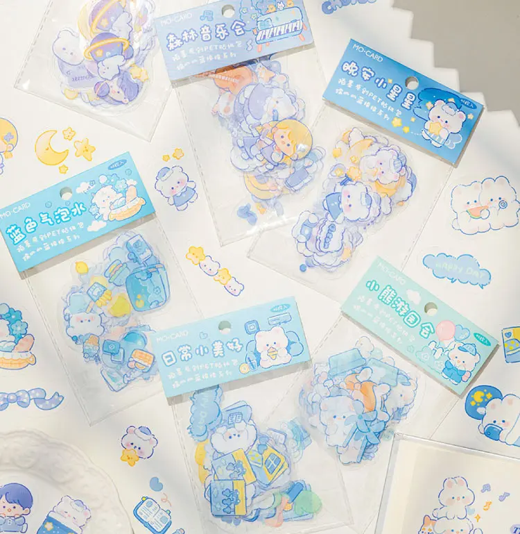 Waxy Ji Blue Continuous Series Cartoon Cute Hand Tent