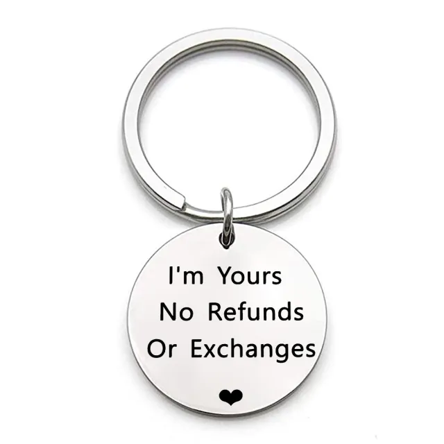 Stainless Steel Keychain Valentine Father's Day Gift Steel Color - Shop at LoveMi