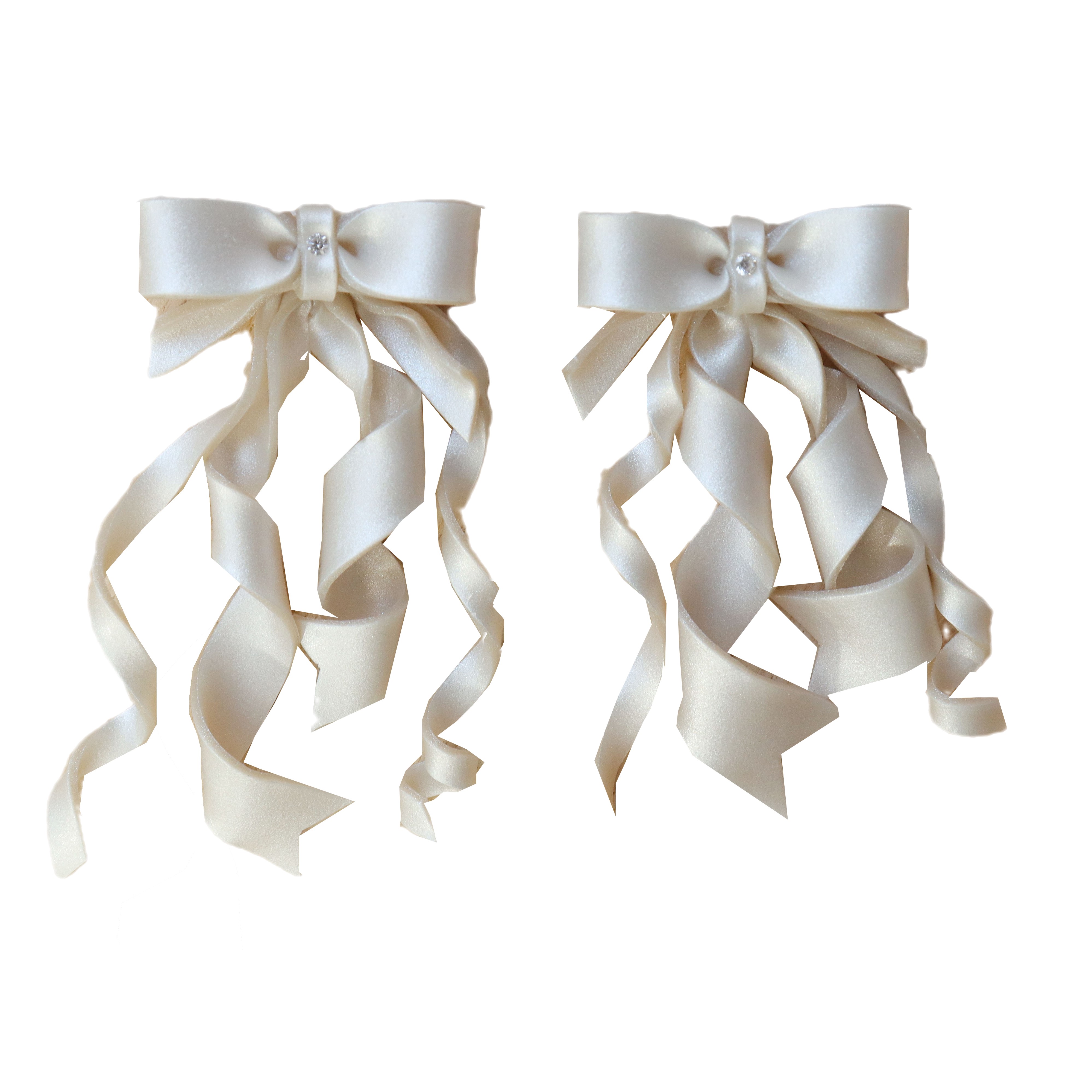 Bow Ear Accessories Fairy Beauty Wedding Dress Bridal Ear Clip Style S925 Silver Ear Studs