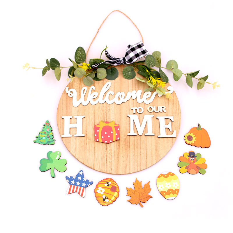 Halloween Door Hanging Wreath (Picture color)