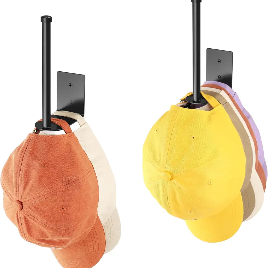 2-Pack Stainless Steel Wall Hat Rack