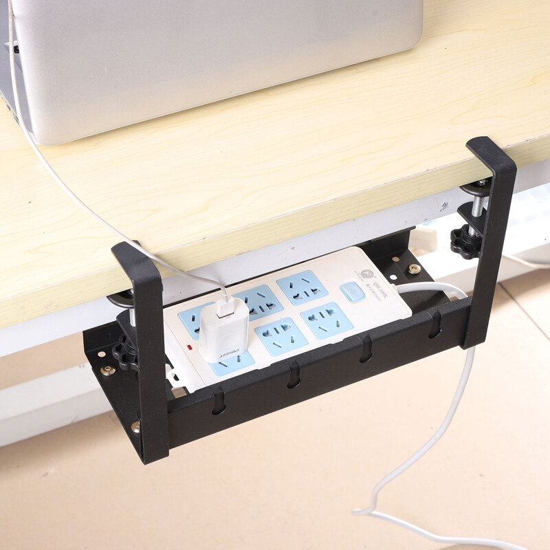 No Drill Cable Tray With Clamp Under Desk Cable Management