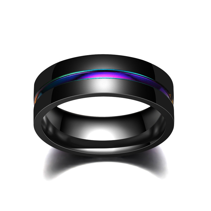 Simple And Elegant Stainless Steel Room Colorful Men's Domineering Ring
