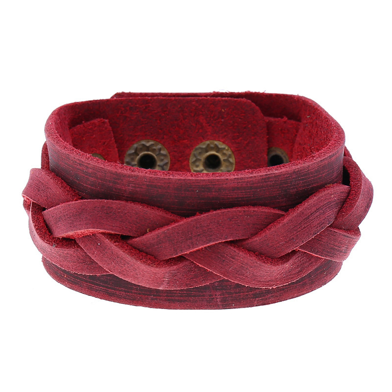 Ancient Ethnic Style Woven Bracelet Simple And Versatile Men's Cowhide Bracelet