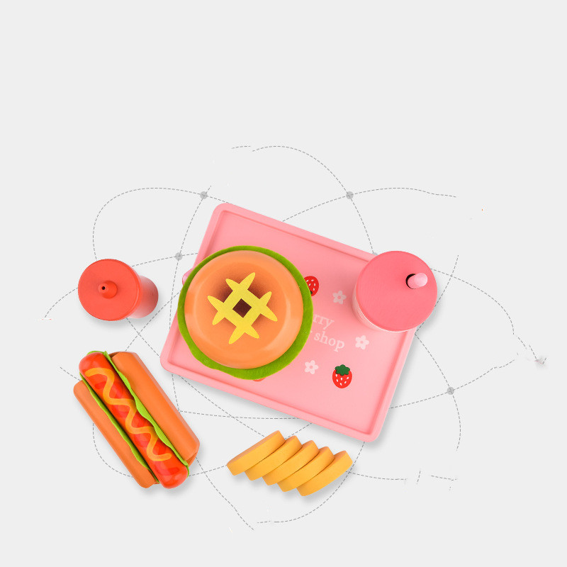 Title 2, Wooden Burger Toy Strawberry Simulation Burger ...