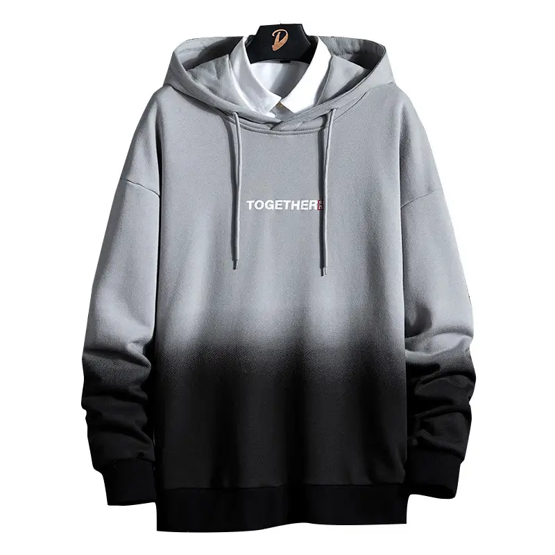 Men's New Gradual Change Printing Loose Casual Hoodie
