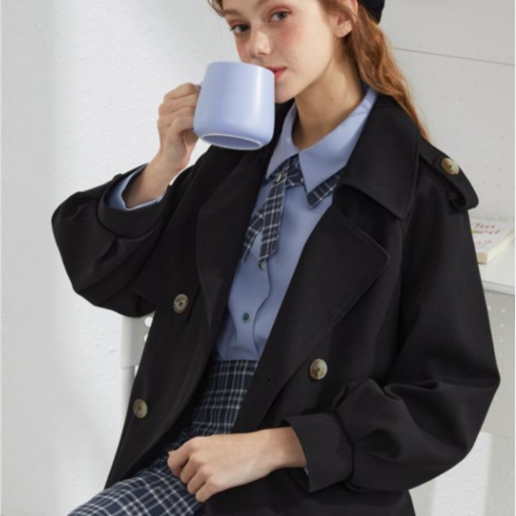 Women's Windbreaker Jacket New Mid length And Small Black - Shop at LoveMi