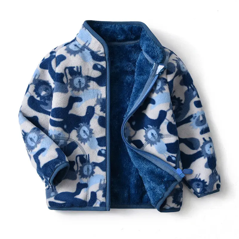 Cartoon Jacket Plus Velvet Stand-up Collar Trendy