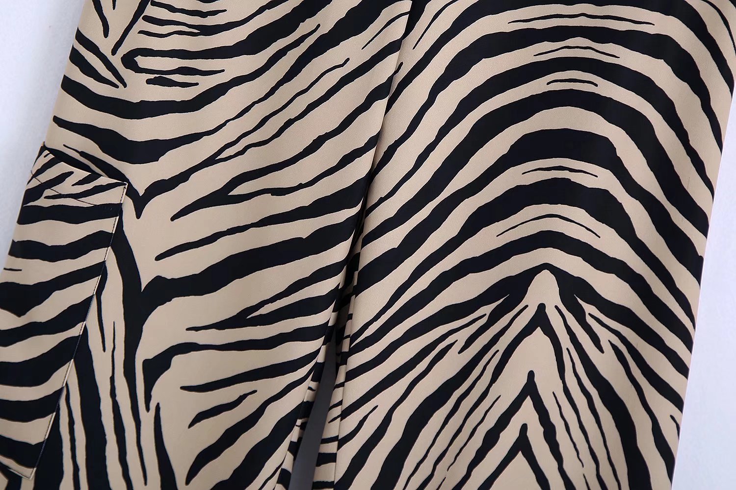 Vintage Elasticated Waist Animal Print Straight-Leg Trousers