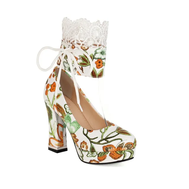 Chunky Heel Fashion Women's Shoes Spring And Autumn Single Shoes High Heels Yellow - Shop at LoveMi