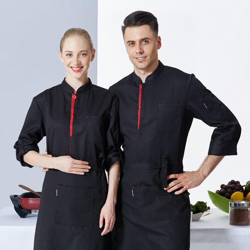 ملابس شيف للعمل بأكمام طويلة للرجال والنساء لفندق الضيافة