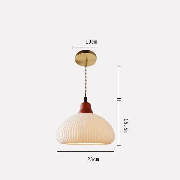 Vintage Chinese Japanese Pumpkin Ceramic Pendant Lamp