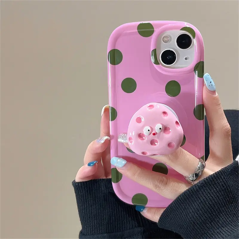 Poka Dot Cheese Bracket Anti Drop Mobile Phone Shell