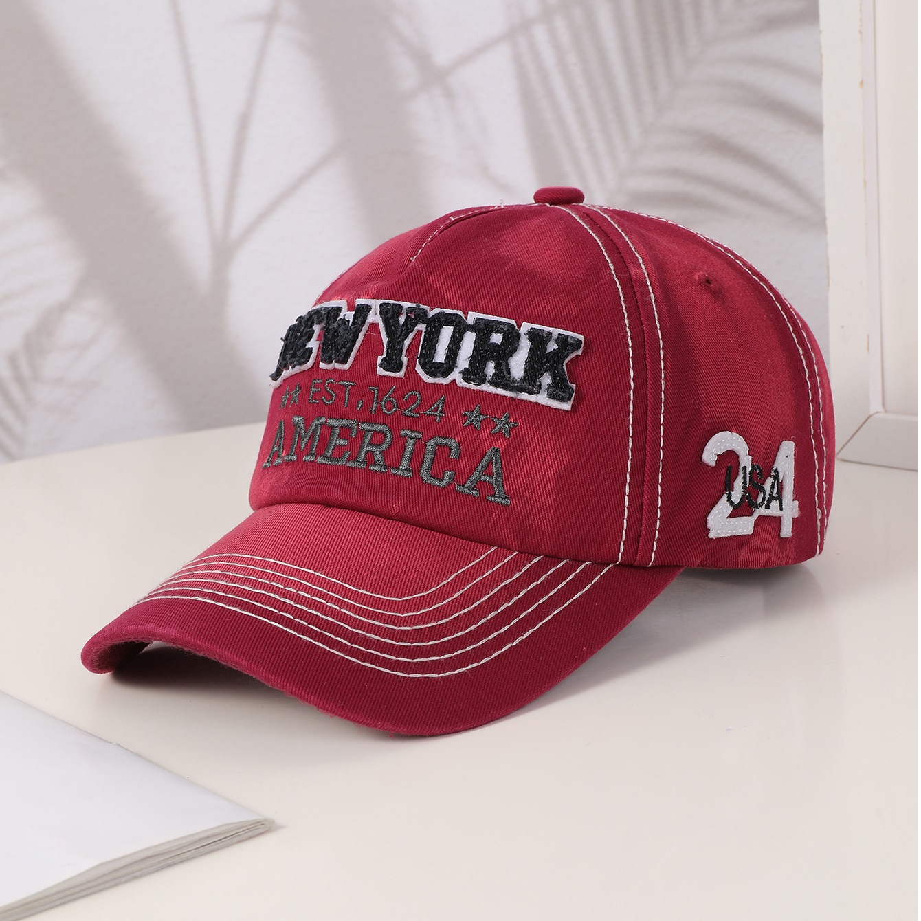 Spring And Autumn Men's And Women's Style Baseball Caps With Fashionable NEW YORK Letter Embroidery. Versatile For Outdoor Cycling.
