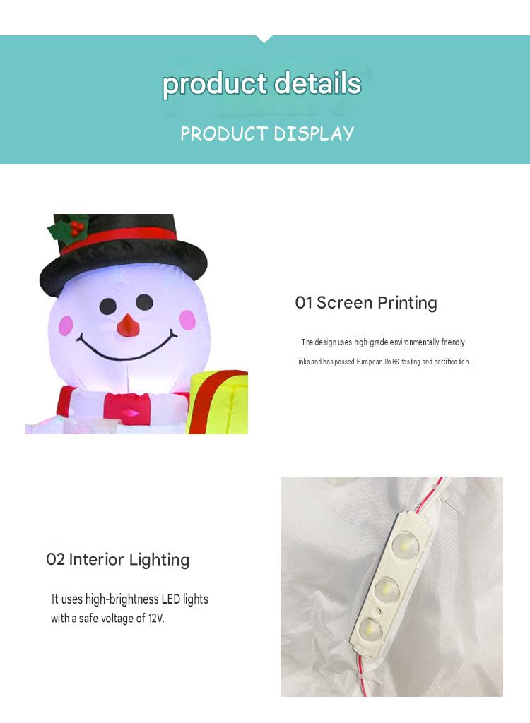 Popular Christmas Inflatable Snowman Lantern Glowing Decoration Inflatable Christmas Snowman