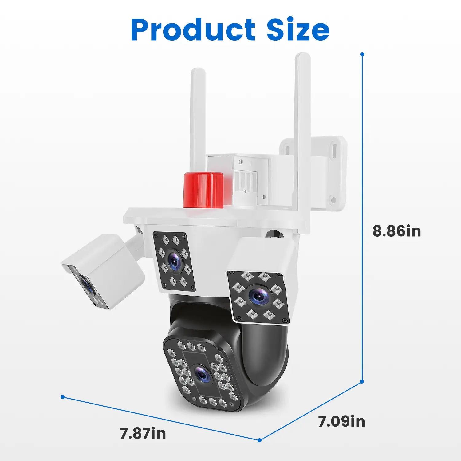 1080P HD 4-Lens Security Camera 360 Degree View WiFi Pan & Tilt Surveillance Camera With Full Color Night Vision Auto Motion Tracking 2-Way Audio Spotlights IP6
