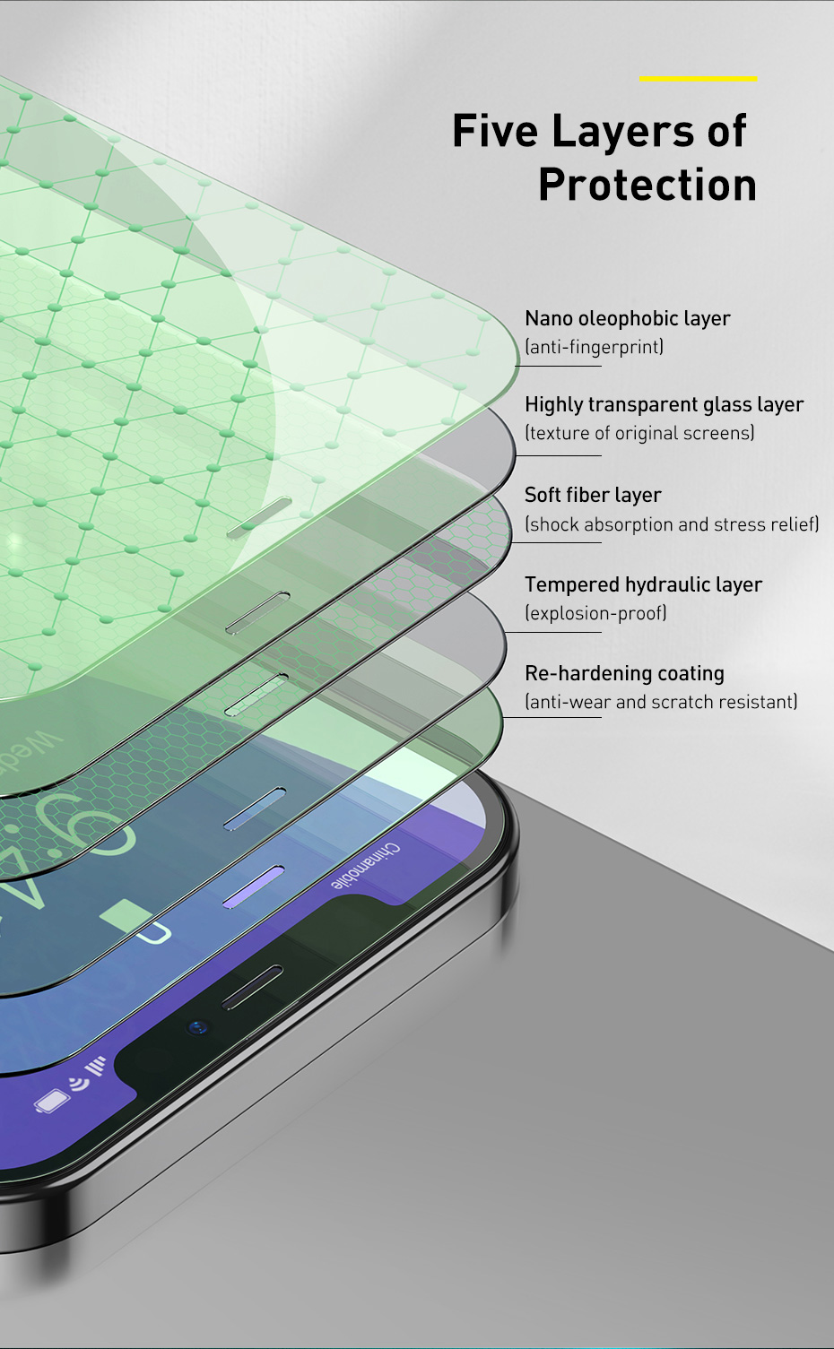 Title 9, 0.3mm Gehard Glas Screenprotector voor oogbesch...