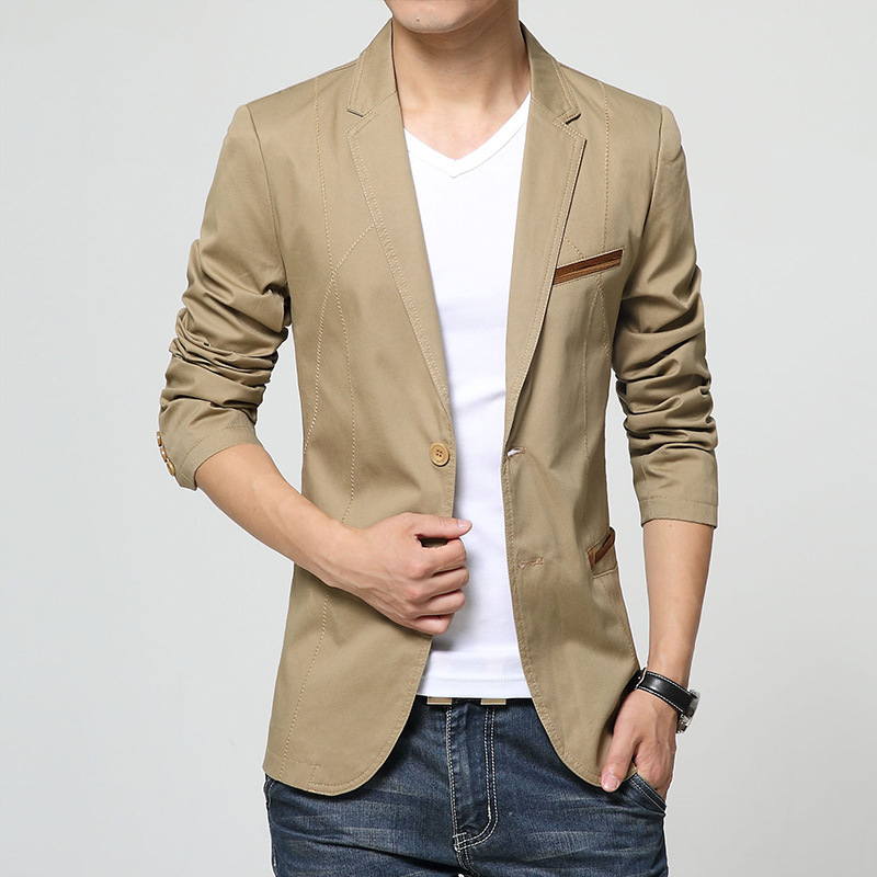 Title 4, Casual solid color wash cotton small suit