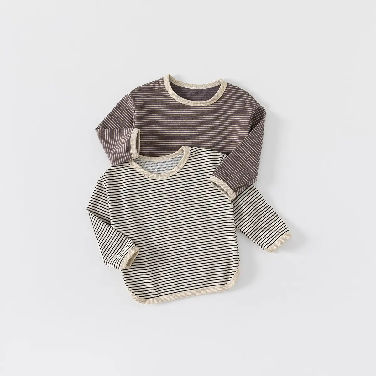 Autumn Casual Boys And Girls Striped Bottoming