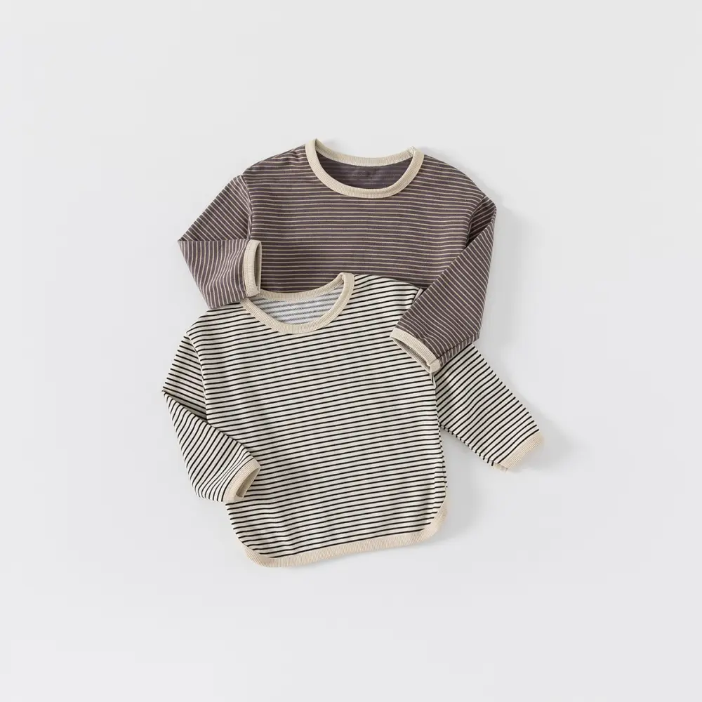 Autumn Casual Boys and Girls Striped Bottoming T-shirt Children's