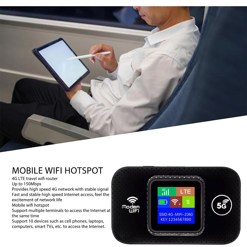 Portable Unlocked 5G LTE Wireless WiFi Router Mobile Broadband LCD MIFI Hotspot — image 6