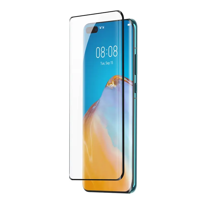 Full Screen Curved Full Adhesive Tempered Film For P40 Pro Single Pack Black
