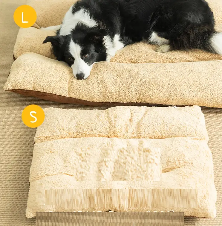Bear Paw Pet Bed for Dogs and Cats, Soft Plush Cushion Kennel — C, S