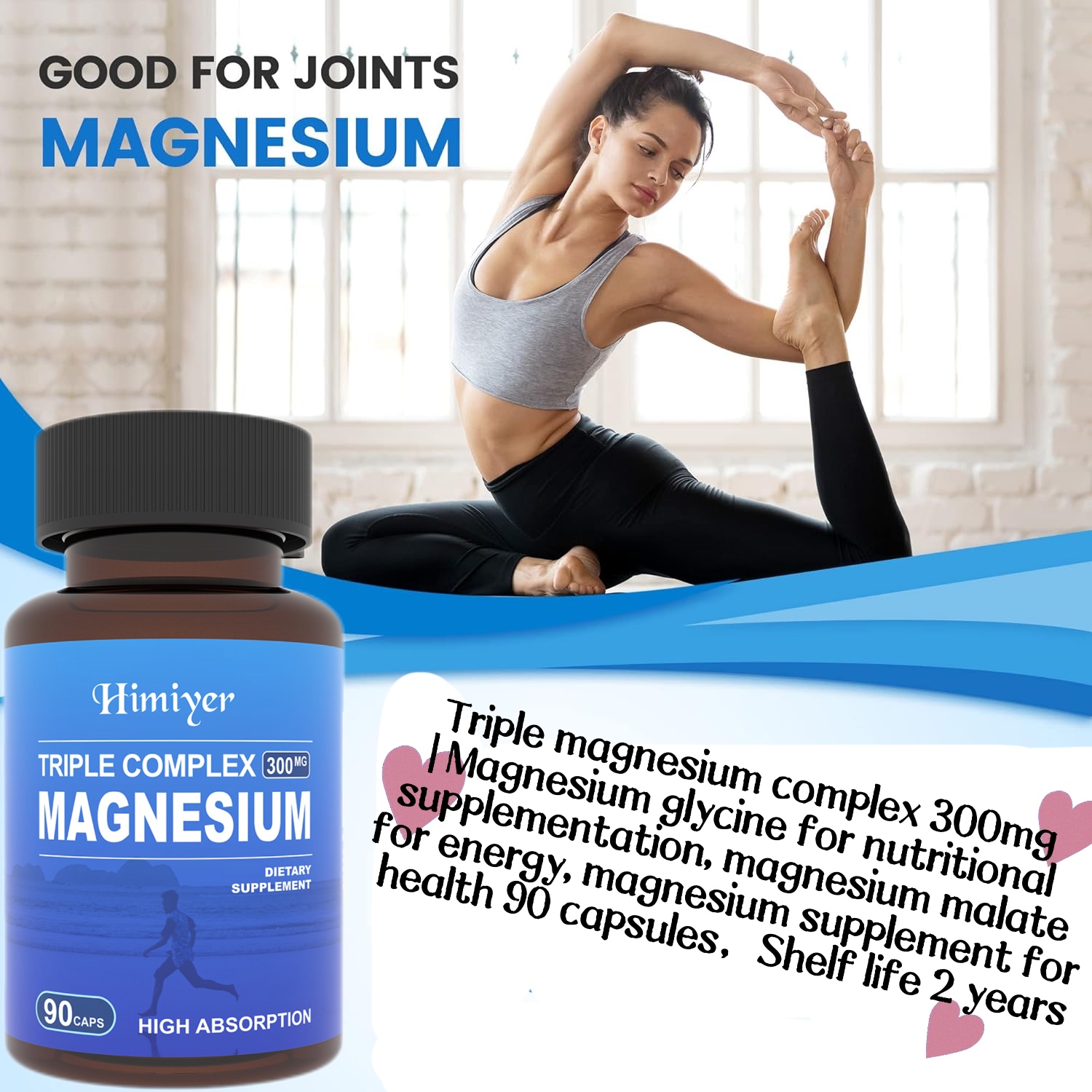 Muscle Energy Magnesium Complex, 90 Vegan Capsules. Maximum Absorption & Potent Magnesium Supplement: Triple Magnesium Complex features 300mg of three types of pure magnesium (Glycinate, Malate, Citrate). Each is chelate or highly absorbable for maximum b