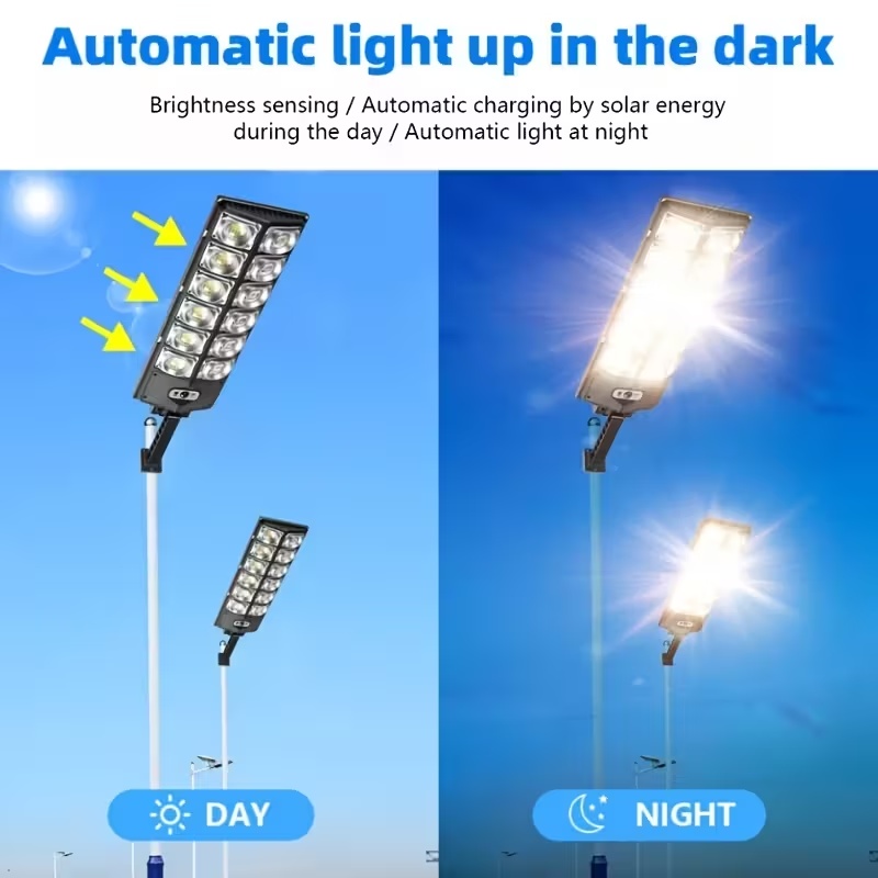 504LED Solar Induction Motion Sensor Street Lamp, Remote Control Solar Wall Light With 3 Lighting Modes, 4500mAh,Dusk To Dawn Security Lighting For Garden Schools, Streets, Courtyards, Garden