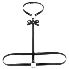 Sexy Ladies Bow Belt Personality Fashion Choker One Strap Punk Harness - Black - View 1
