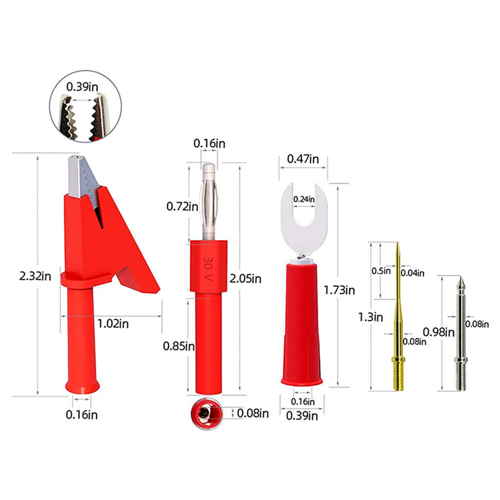 23Pcs Multimeter Test Leads Kit Silicone Probe Alligator Clips Banana Plug Tool — image 3