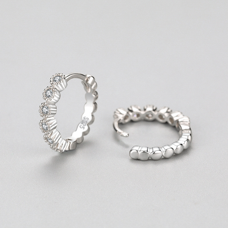 925 Silver Niche Design Diamond Earrings