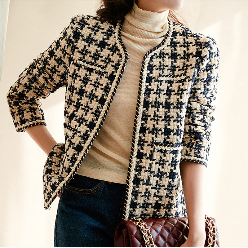 Title 2, Classic Style Soft Tweed Coat For Women