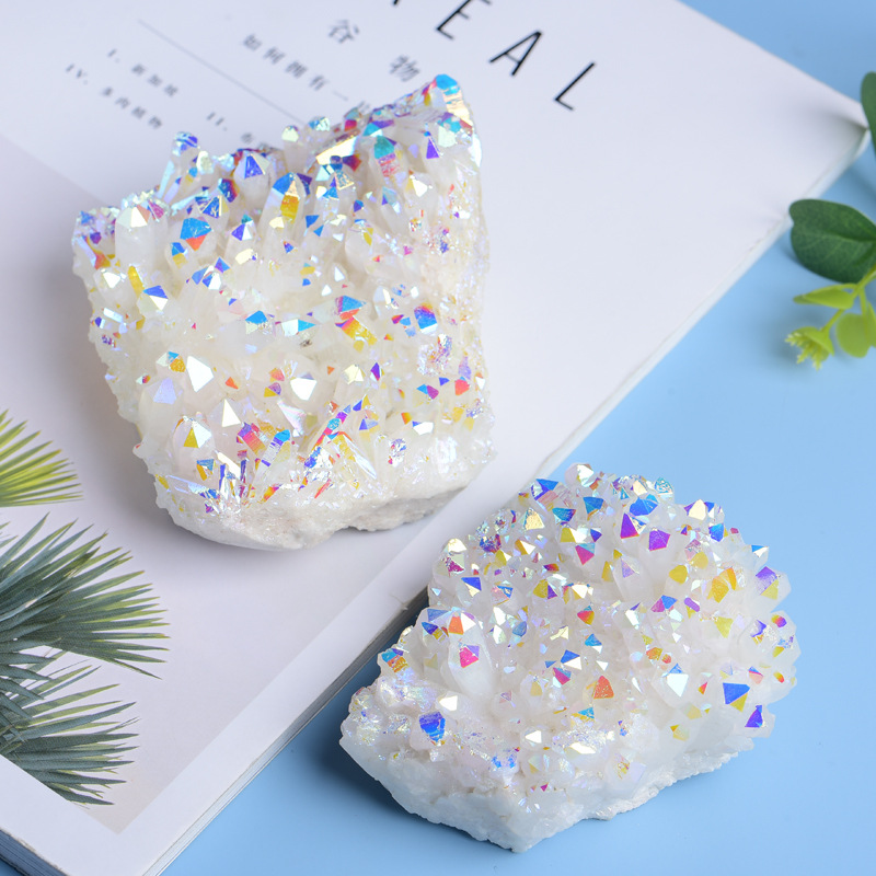 Natural Color Plated Crystal Cluster Ornaments