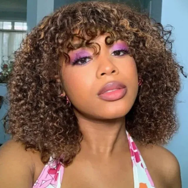 Curly Human Hair Wig Full Machine Made Wig - Shop at LoveMi