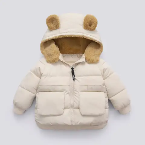 Children S Autumn and Winter Short Thick Hooded Warm