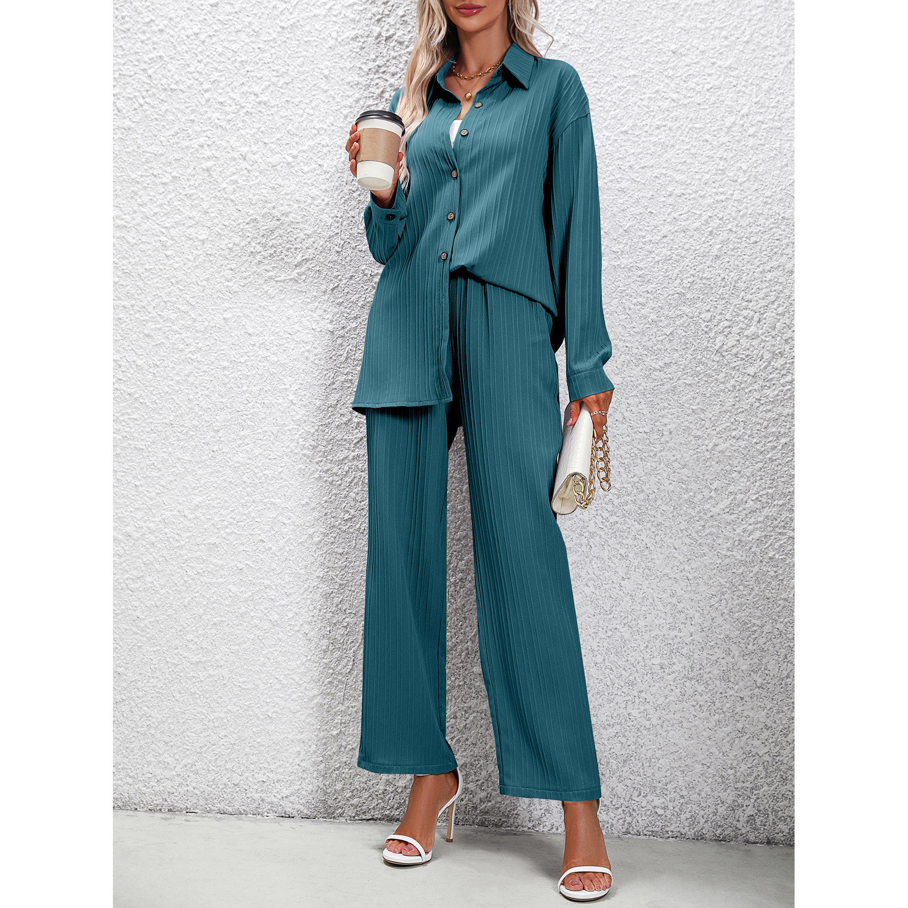 Title 4, Womens fashion loose shirt high waist pants tw...