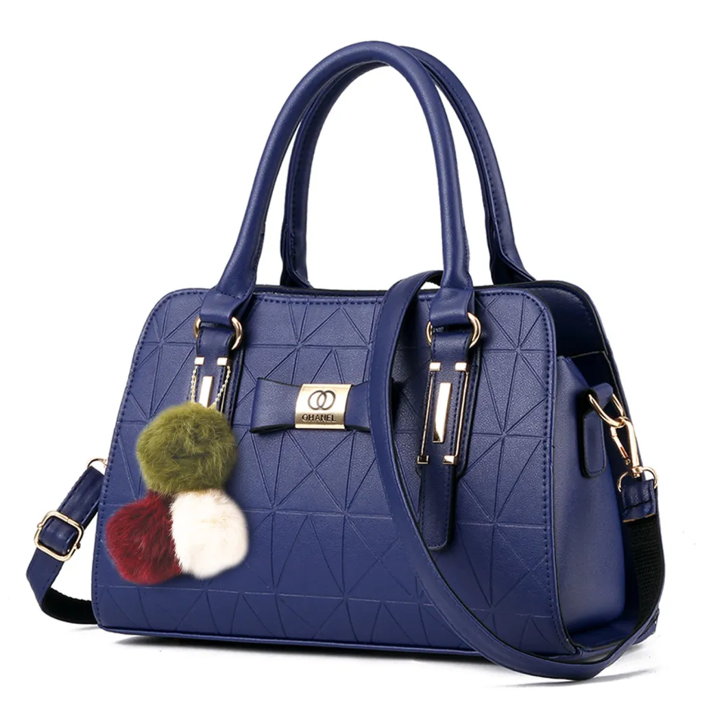 Women's bag European and American style handbag shoulder messenger bag - Blue