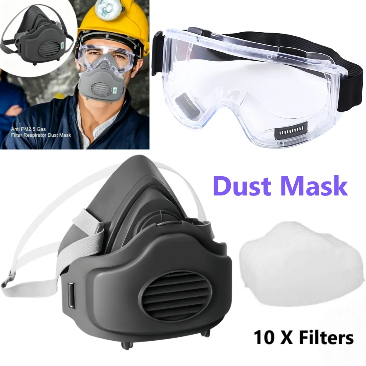 Half Face Respirator Gas Mask Facepiece Spray