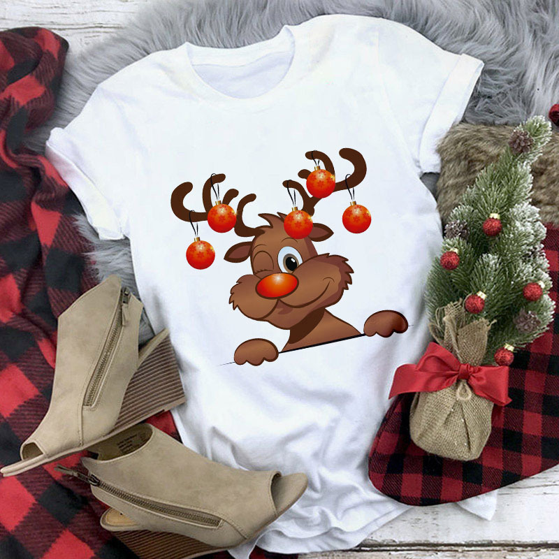 Title 14, Christmas Movie Print Crew Neck T-shirt Women