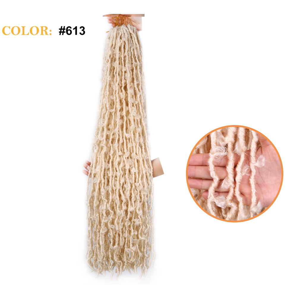 African Butterfly Curve Chemical Fiber Crochet Dirty Braid Wig Color613 - Shop at LoveMi