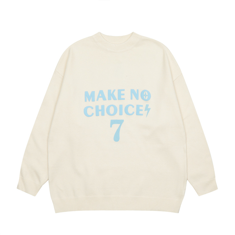 Title 5, Contrast Color Letter Printed Sweater