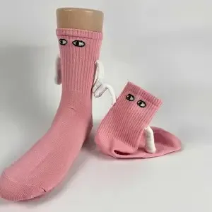 Mid Tube Black And White Couple Matching Holding Socks Pink - Shop at LoveMi