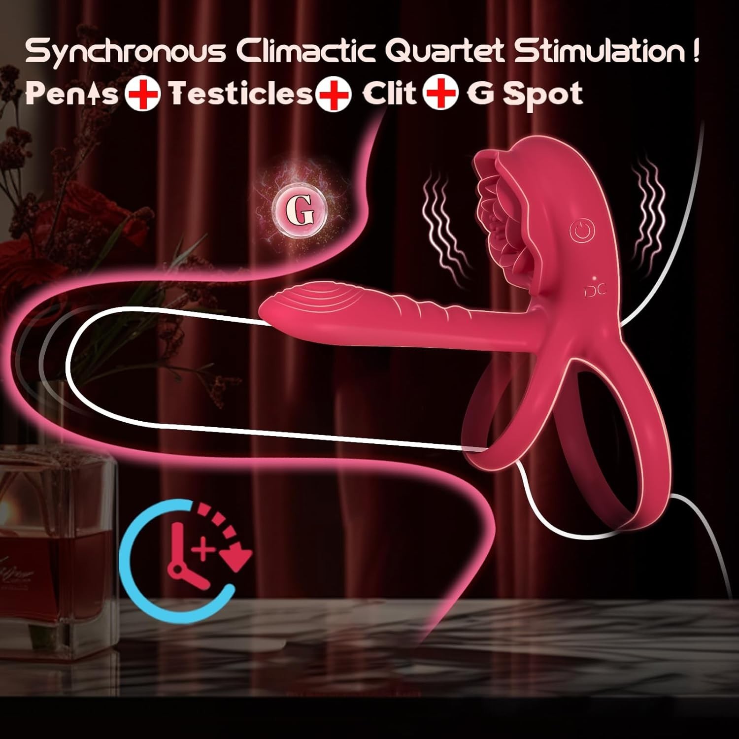 Vibrating Cock Ring   Ring  Testicular Stimulation  Toys For Men
