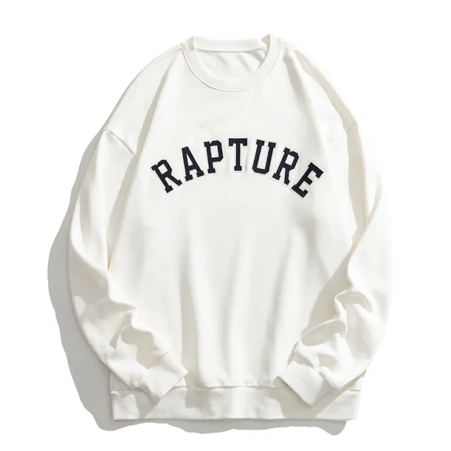 Letter Embroidery Tide Brand Sweater Autumn New Loose Couple Jacket White - Shop at LoveMi