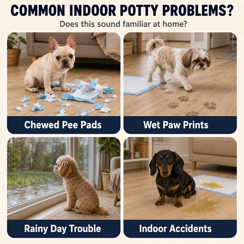 Dog Potty Tray With Removable Grating, Leak-Proof Indoor Dog Toilet For Puppy Training — foto 14