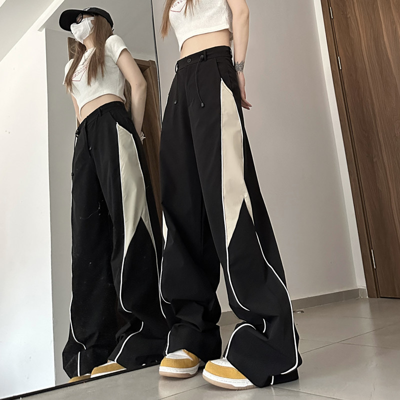 Title 8, Retro Wide-leg Pants for Women, Loose Fit, Draw...